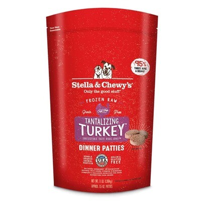Stella & Chewys Tantazling Turkey Dog Freeze - Dried Raw Dinner Patties 14oz