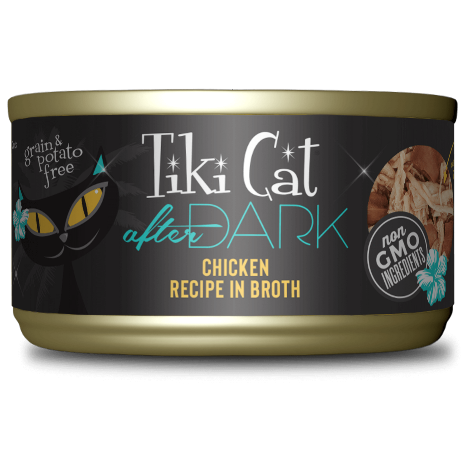 Tiki Cat After Dark Chicken & Beef Receipe In Broth Cat Wet Food 2.8oz
