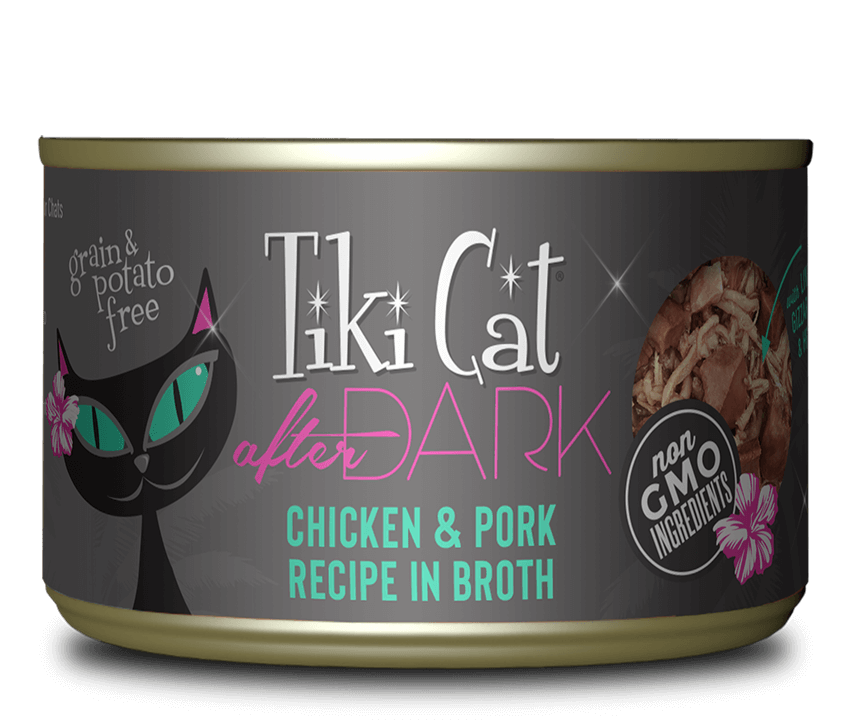 Tiki Cat After Dark Chicken & Pork Receipe In Broth Cat Wet Food 5.5oz