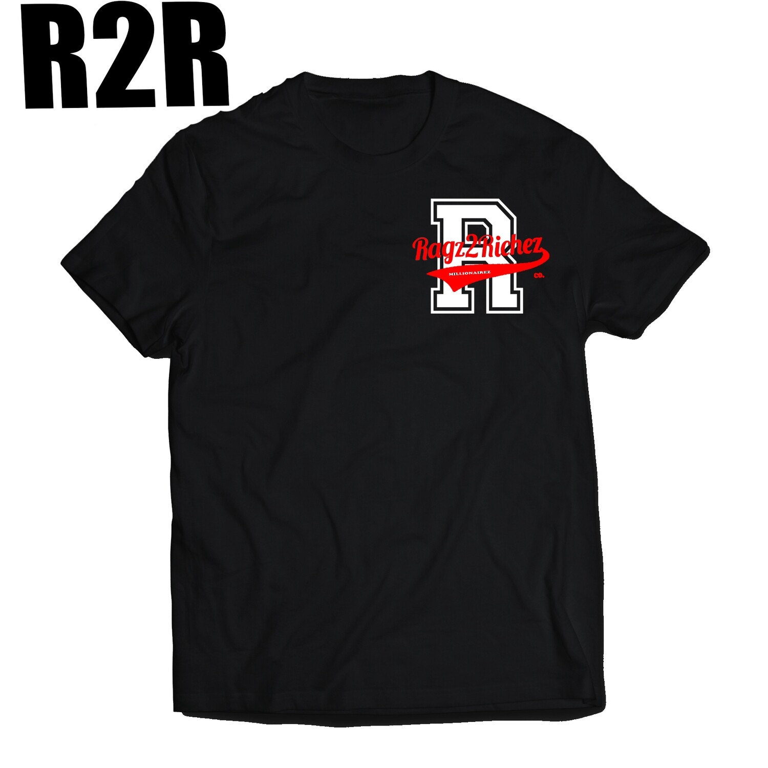 Ragz 2 Richez Millionairez Varsity T-shirt_Black