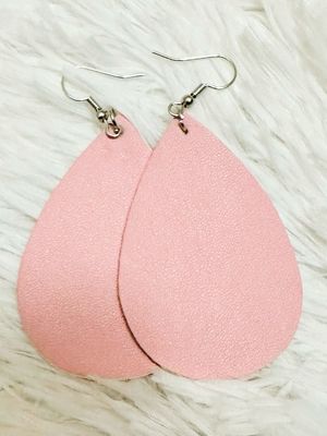 “Soft Girl Pink” Leather Earring