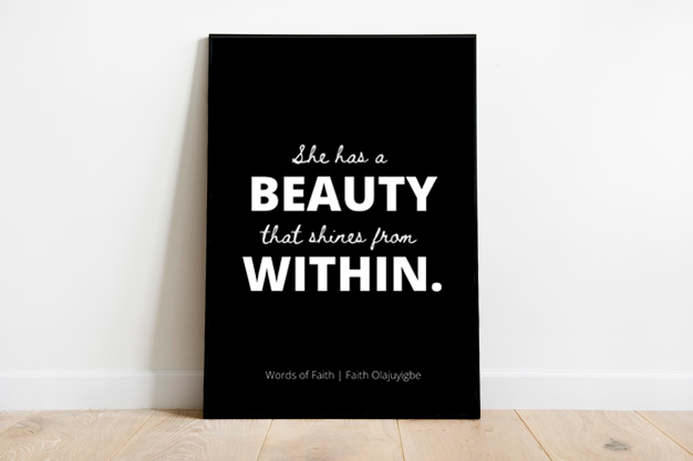Beauty Within A3 Poster Print [Black, White or Peach]