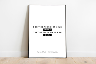 Fly A3 Poster Print [Black, White or Peach]