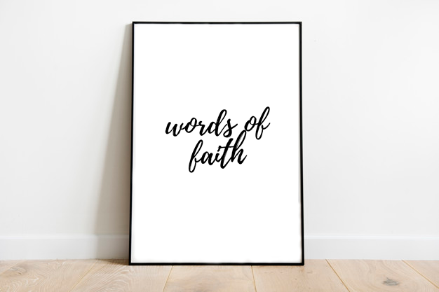 Words of Faith A3 Poster Print [Black, White or Peach]