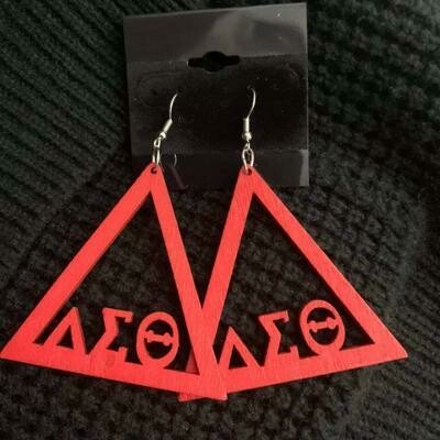 Wooden Triangle Earrings