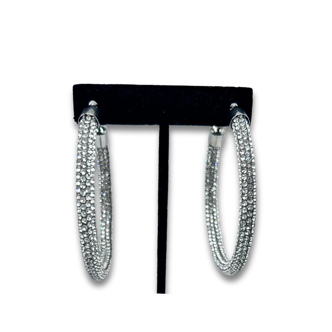 Bling Clear Hoop Earrings