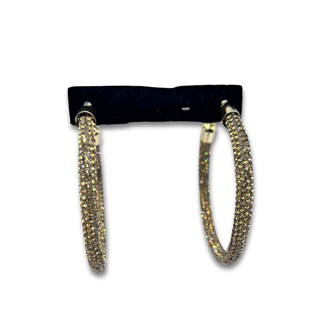 Bling Gold Hoop Earrings