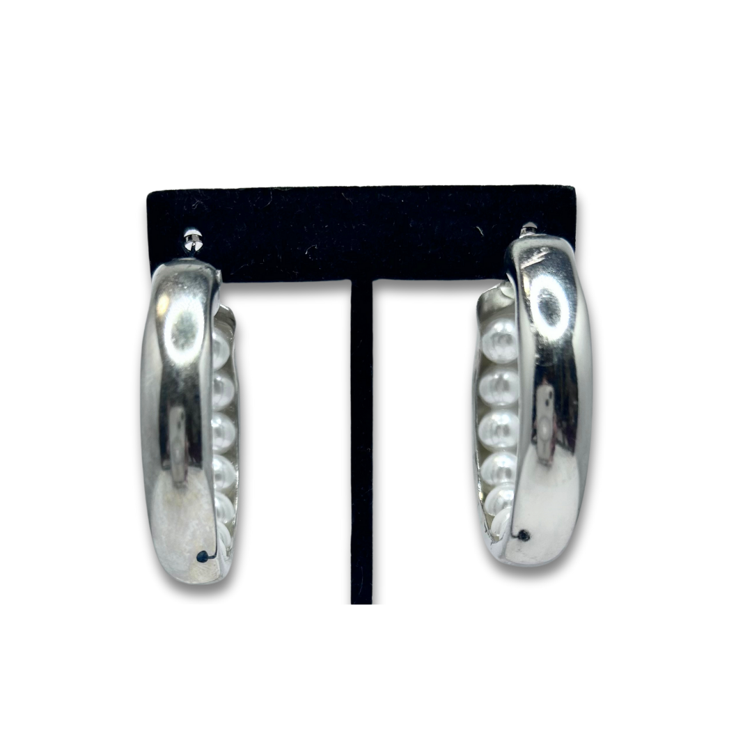 Inside Pearl Hoops Earrings