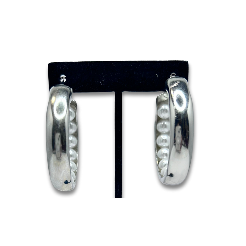 Inside Pearl Hoops Earrings