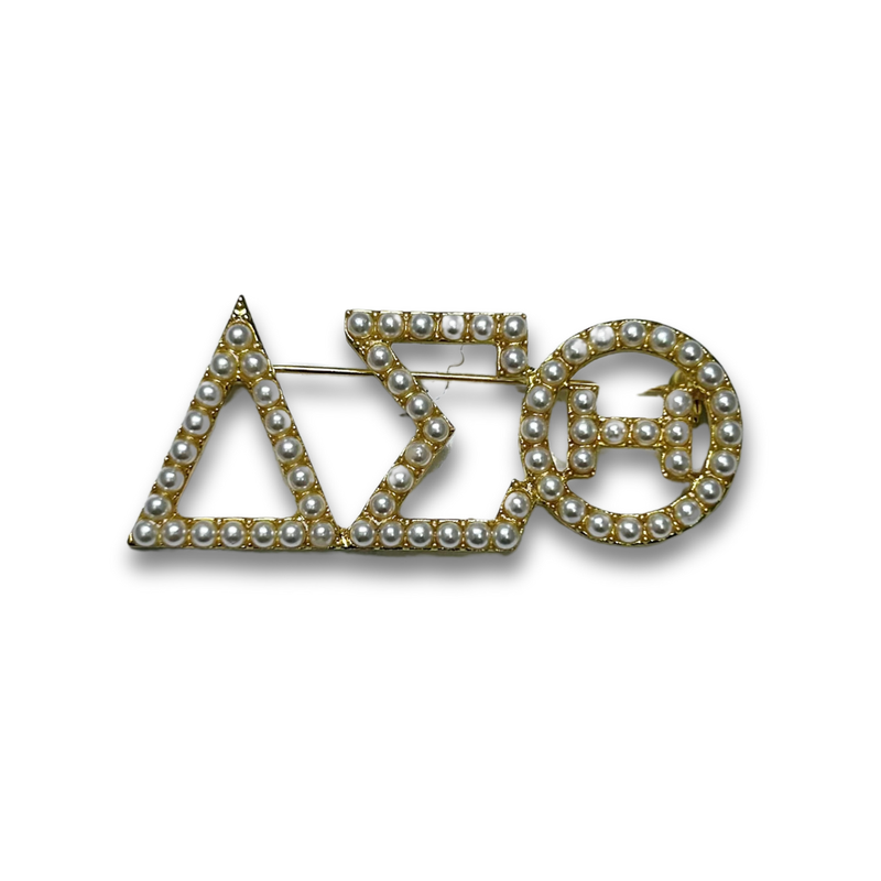 Pearl &amp; Crystal Large Symbol Lapel