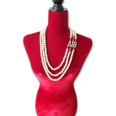 Necklace Red Pearl - Gold Only