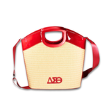 DST Red Straw Summer Handbag