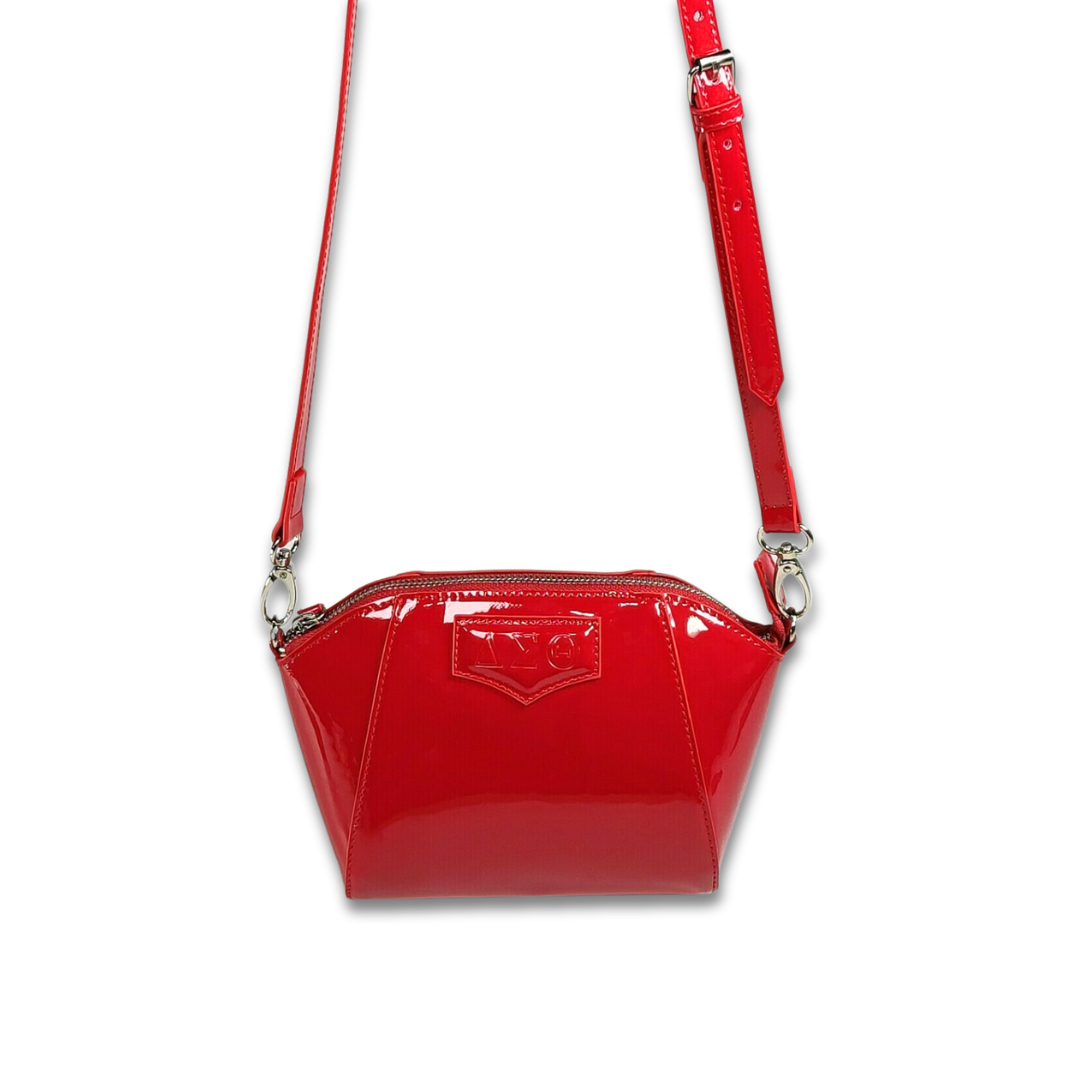 DST Red Patent Crossbody Bag, Color: Red