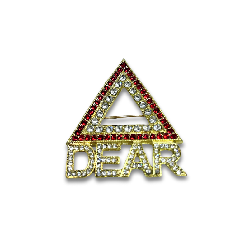 Dear Ruby Rhinestone Triangle Lapel