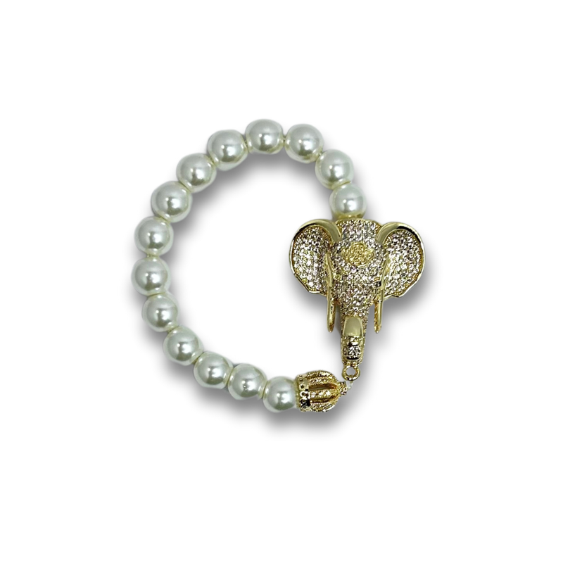 Elephant Pearl Bracelet-Gold (Small)