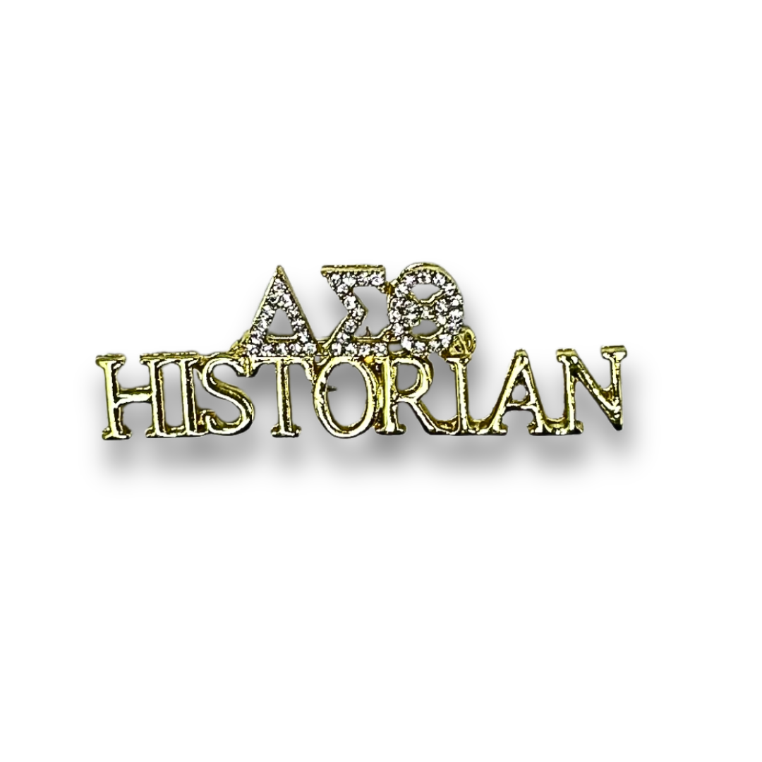 DST Rhinestone Historian Lapel, Metal Tone: Gold