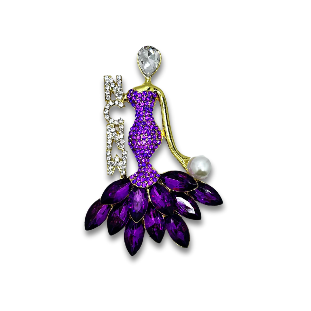 NCNW Diva with Violet &amp; Pearl, Metal Tone: Gold