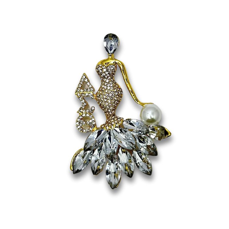 Delta Diva with Diamonds &amp; Pearl Lapel