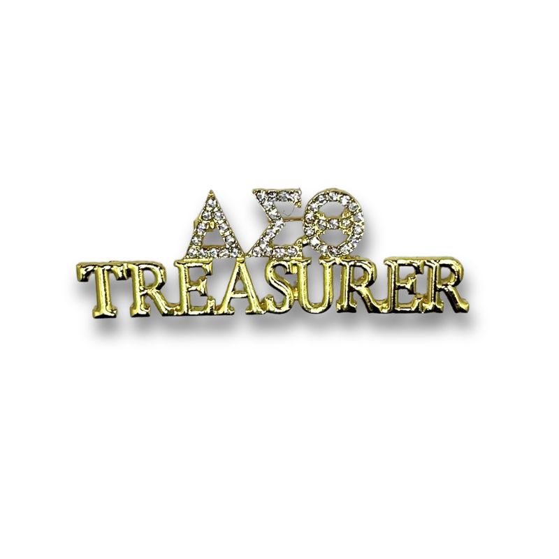 DST Rhinestone Treasurer Lapel