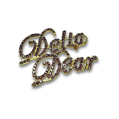 Delta Dear Violet Rhinestone Lapel