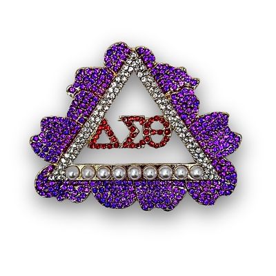 African Violet Triangle Diamonds &amp; Pearls