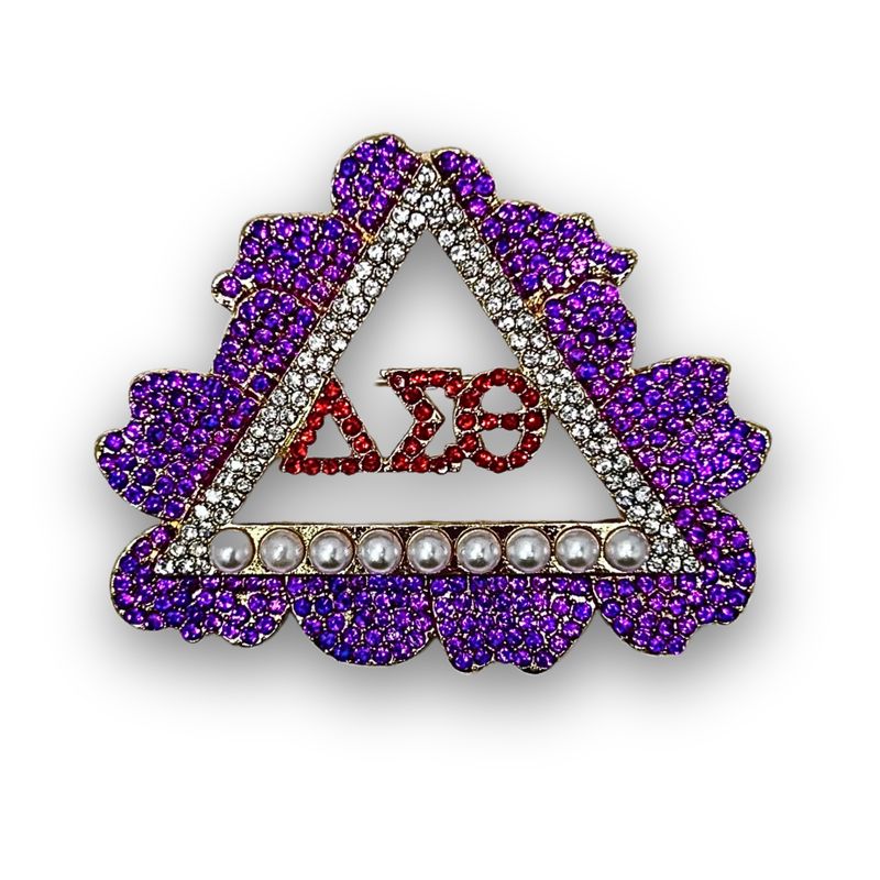 African Violet Triangle Diamonds &amp; Pearls