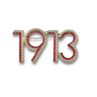 1913 DST Ruby Rhinestones Lapel