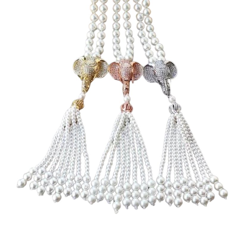 Elephant Pearl Beaded Necklace