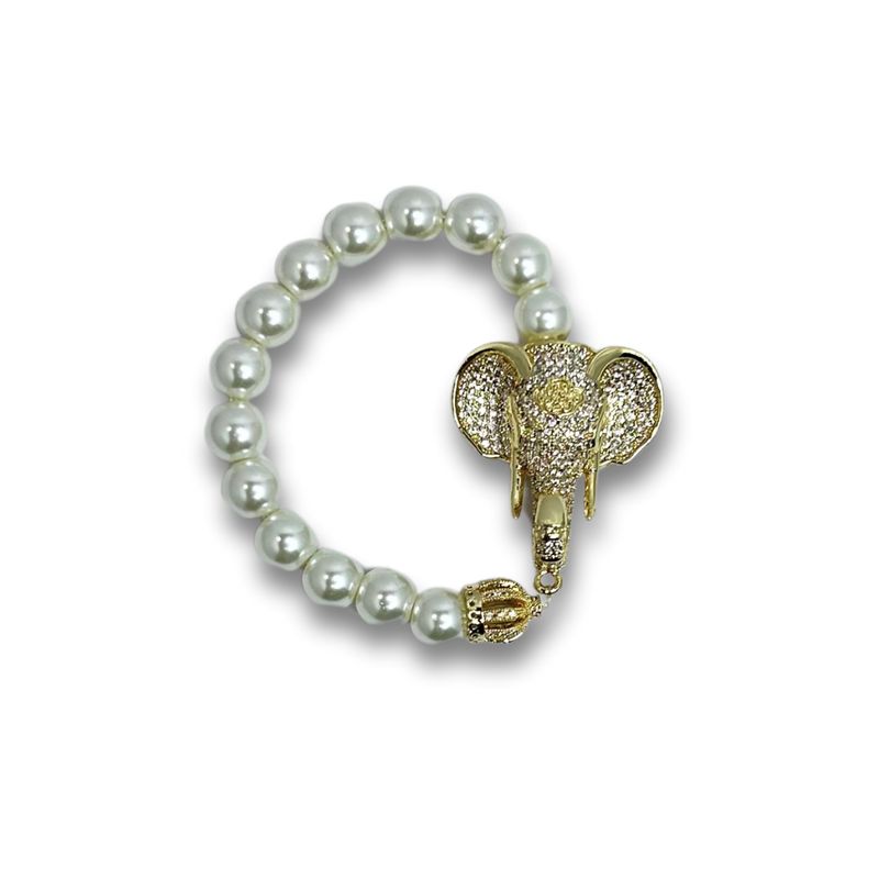 Elephant Pearl Bracelet-Gold (Small)