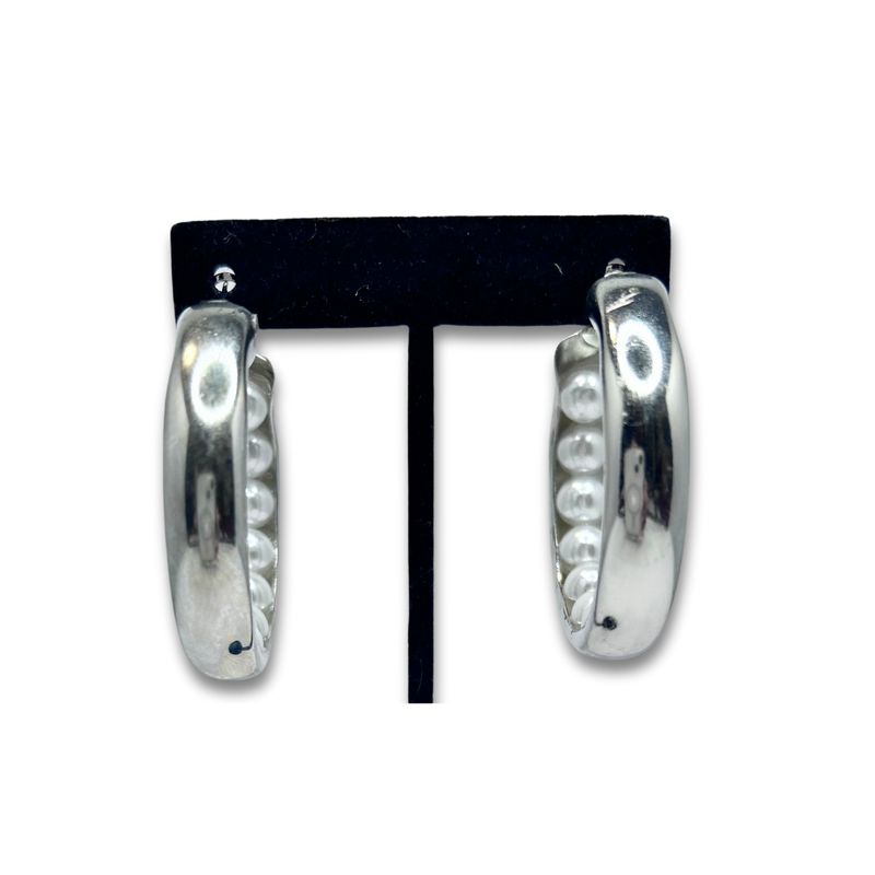 Inside Pearl Hoops Earrings