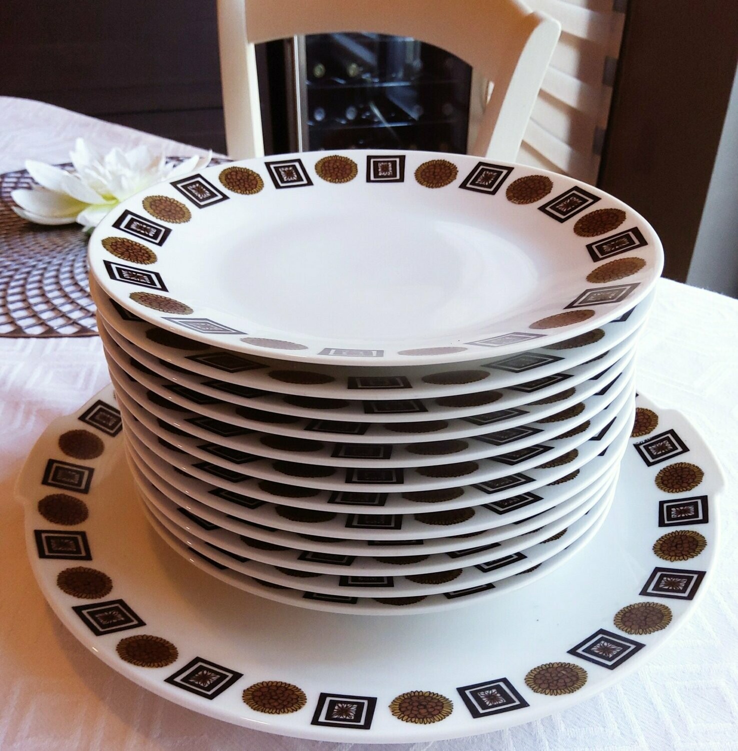 Servicio de 13 platos postre o aperitivo. Porcelana Limoges