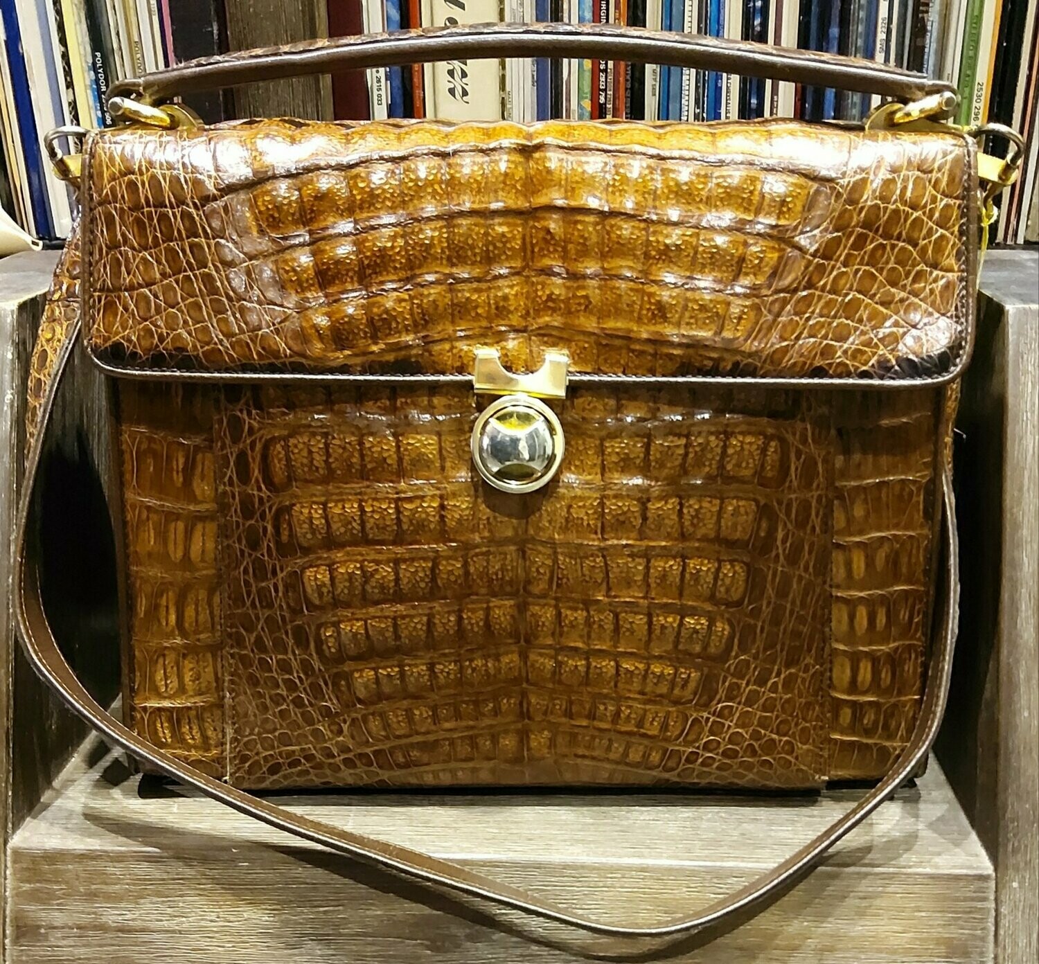 BOLSO VINTAGE 100% PIEL DE COCODRILO GENUINO