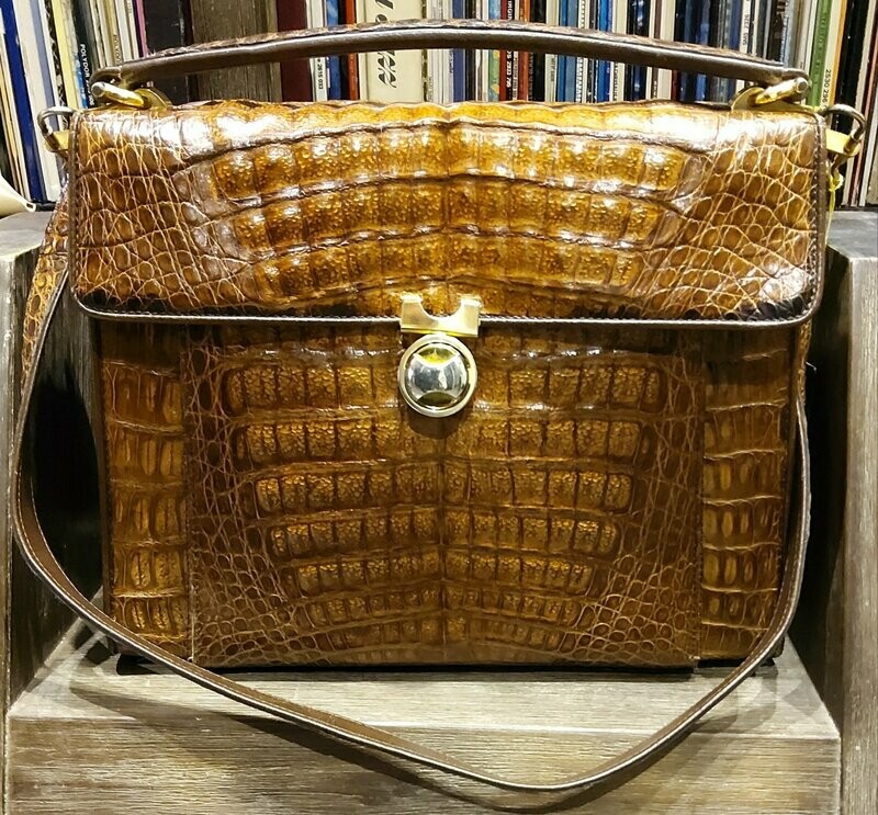 BOLSO VINTAGE 100% PIEL DE COCODRILO GENUINO