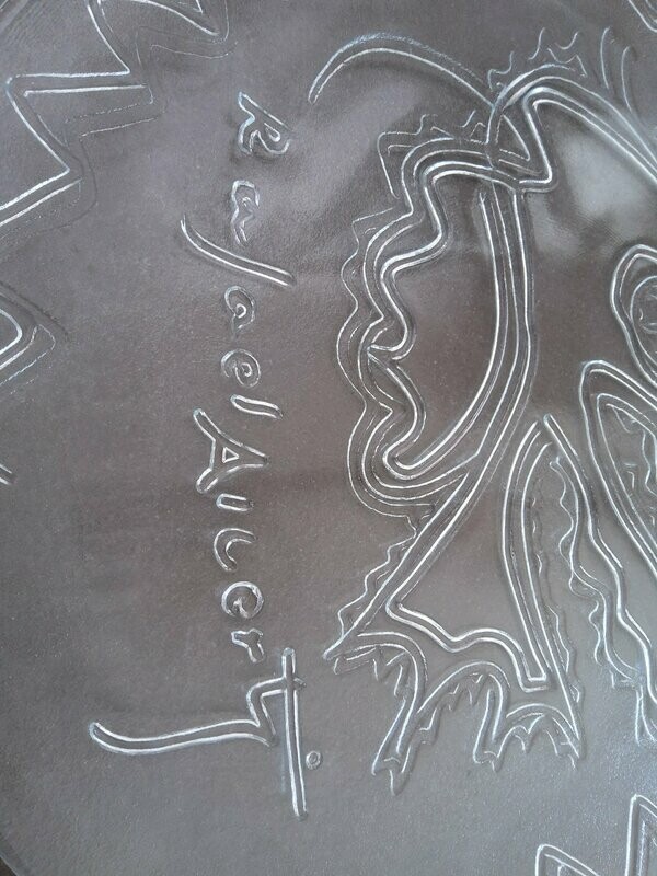 Plato decorativo firmado Rafael Alberti - Paloma de la Paz