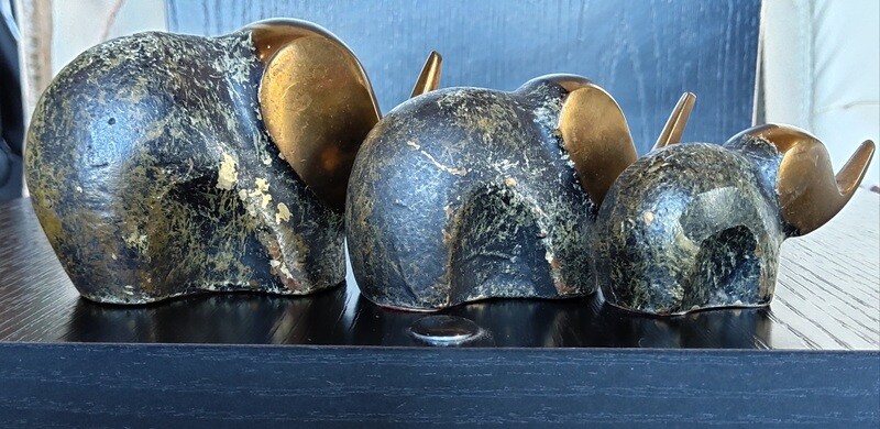 Pisapapeles Elefantes Bronce