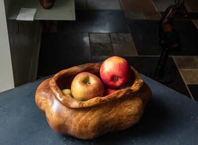 Carved sculptural mango wood bowl free form bowl fruit candy bowl