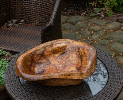 Unique hand carved sculptural mango wood bowl free form bowl fruit candy bowl