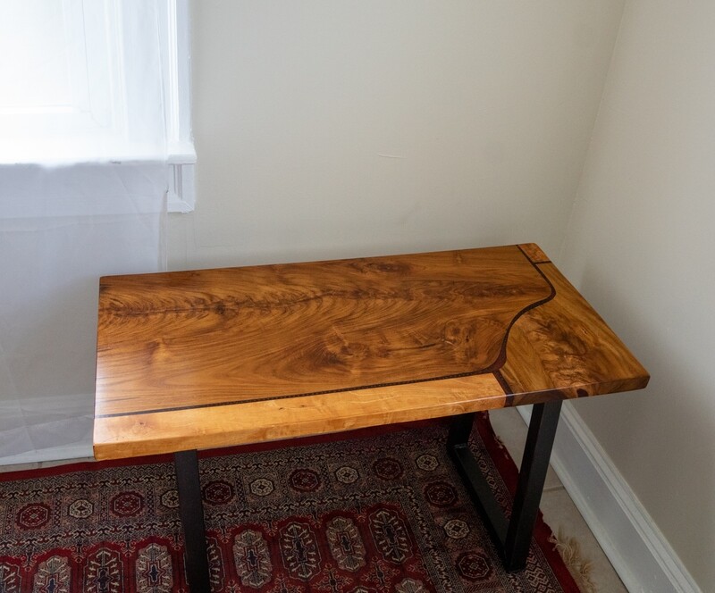 Unique Teak Mango coffee table with epoxy inlay