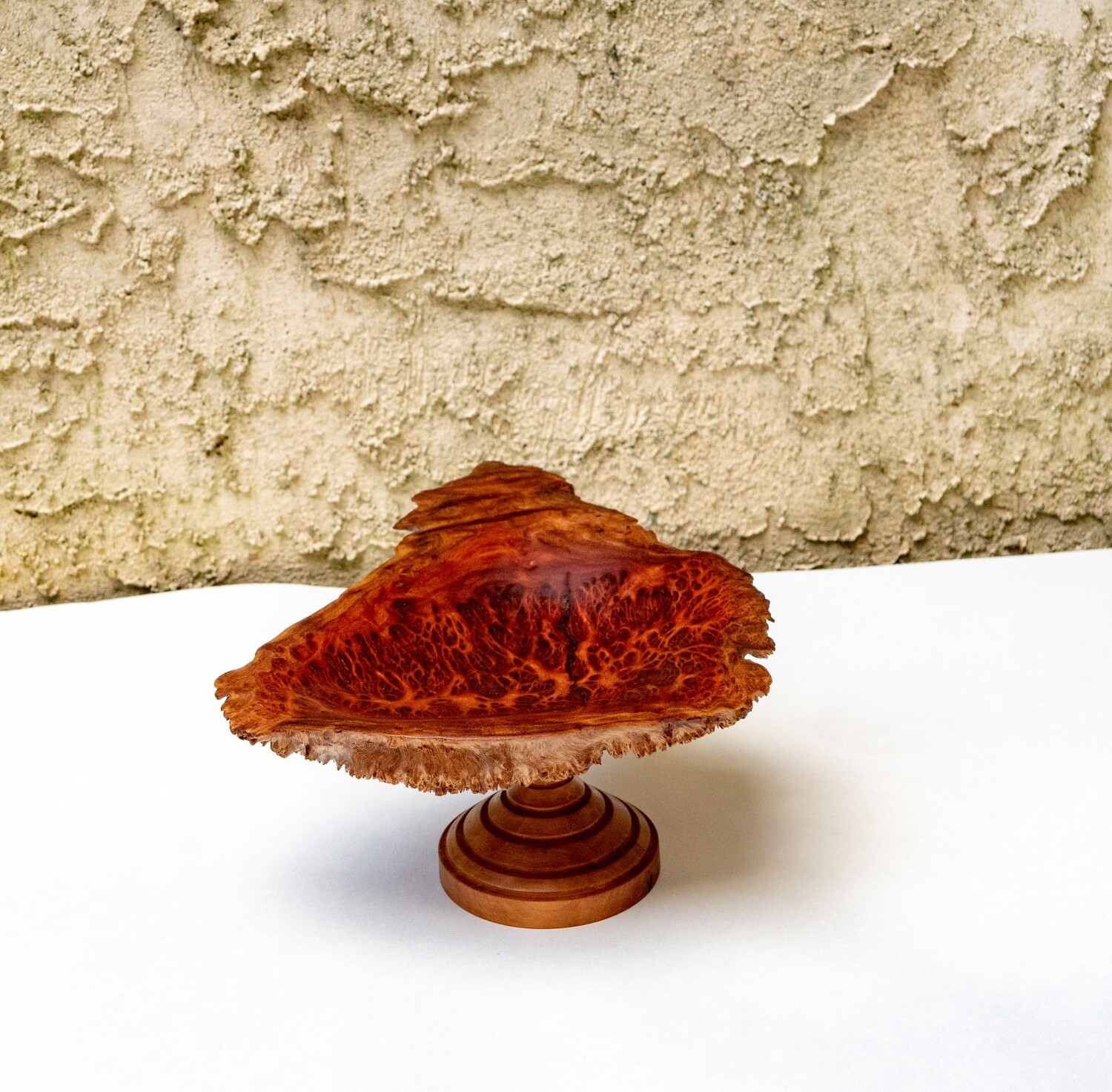 Red Mallee burl natural edge hand turned  footed bowl plate 1550