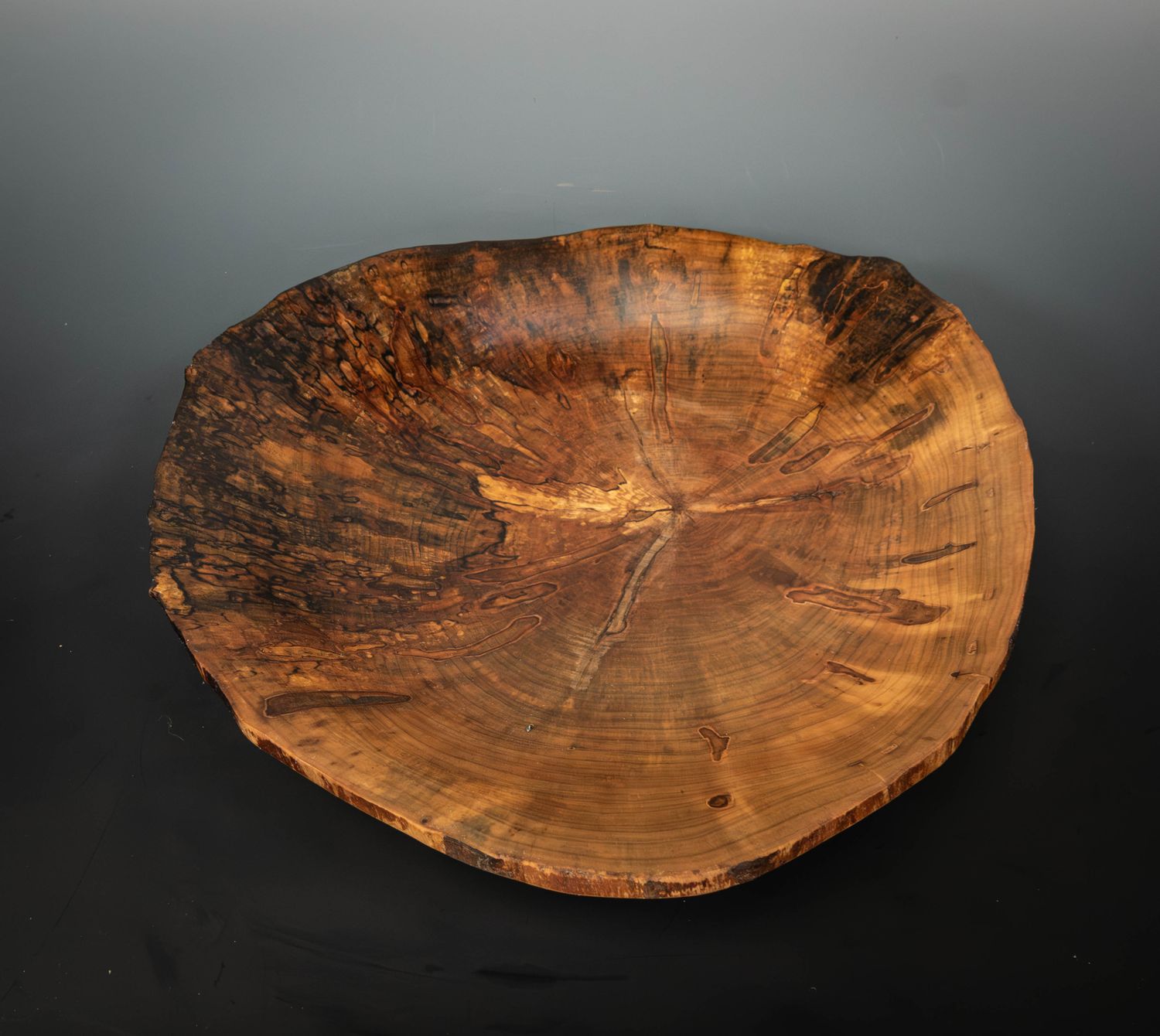 Handcrafted Spalted Maple Bowl - Artisan Turned & Polished Unique Wooden Centerpiece