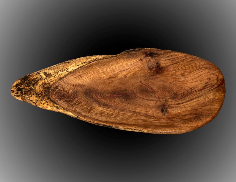 Unique Spalted Oak Crotch Handcrafted Footed Bowl