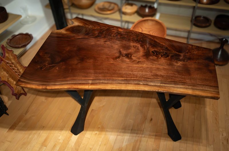 Live Edge Walnut Wood Table - Unique Handcrafted  Piece