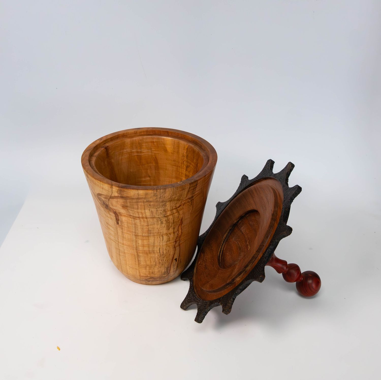 Unique Handcrafted Maple Deep Bowl with Teak Lid
Expertly crafted using high-quality maple