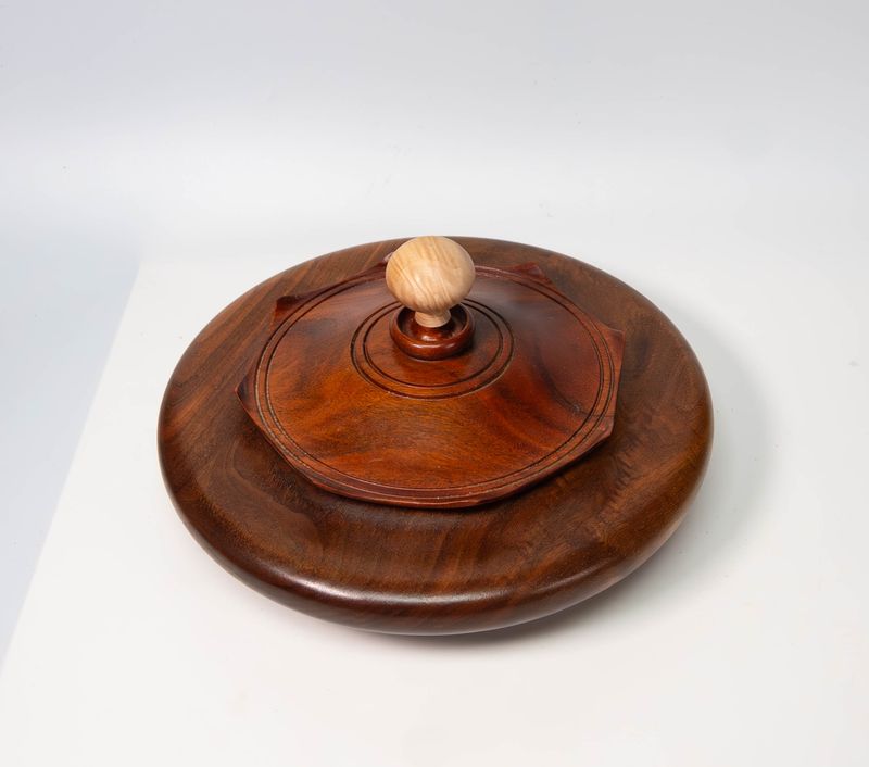 Walnut  Bowl with Honduras Mahogany Lid