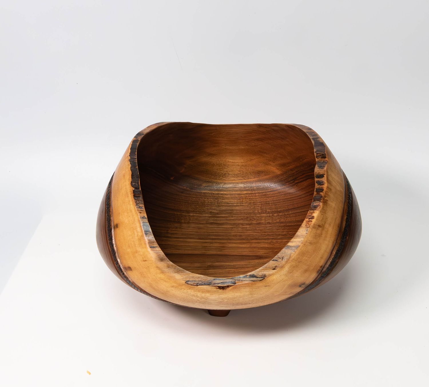 Artisanal Live Edge Walnut Footed Bowl - Handcrafted Wooden Centerpiece