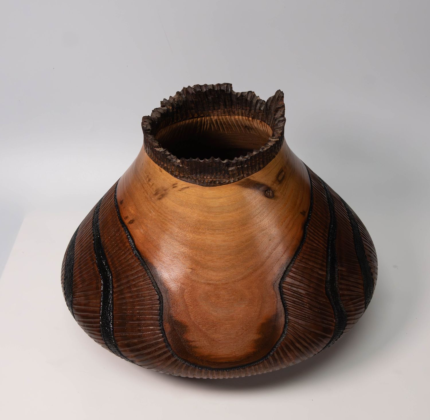 Walnut Live Edge Vessel - Sculptural Wood Turned Art