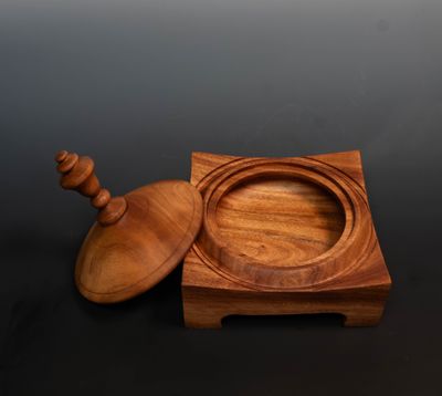 Handcrafted Wood turned Honduras Mahogany Square Box Unique Gift Idea Handcrafted Wood turned Honduras Mahogany Square Box Unique Gift Idea