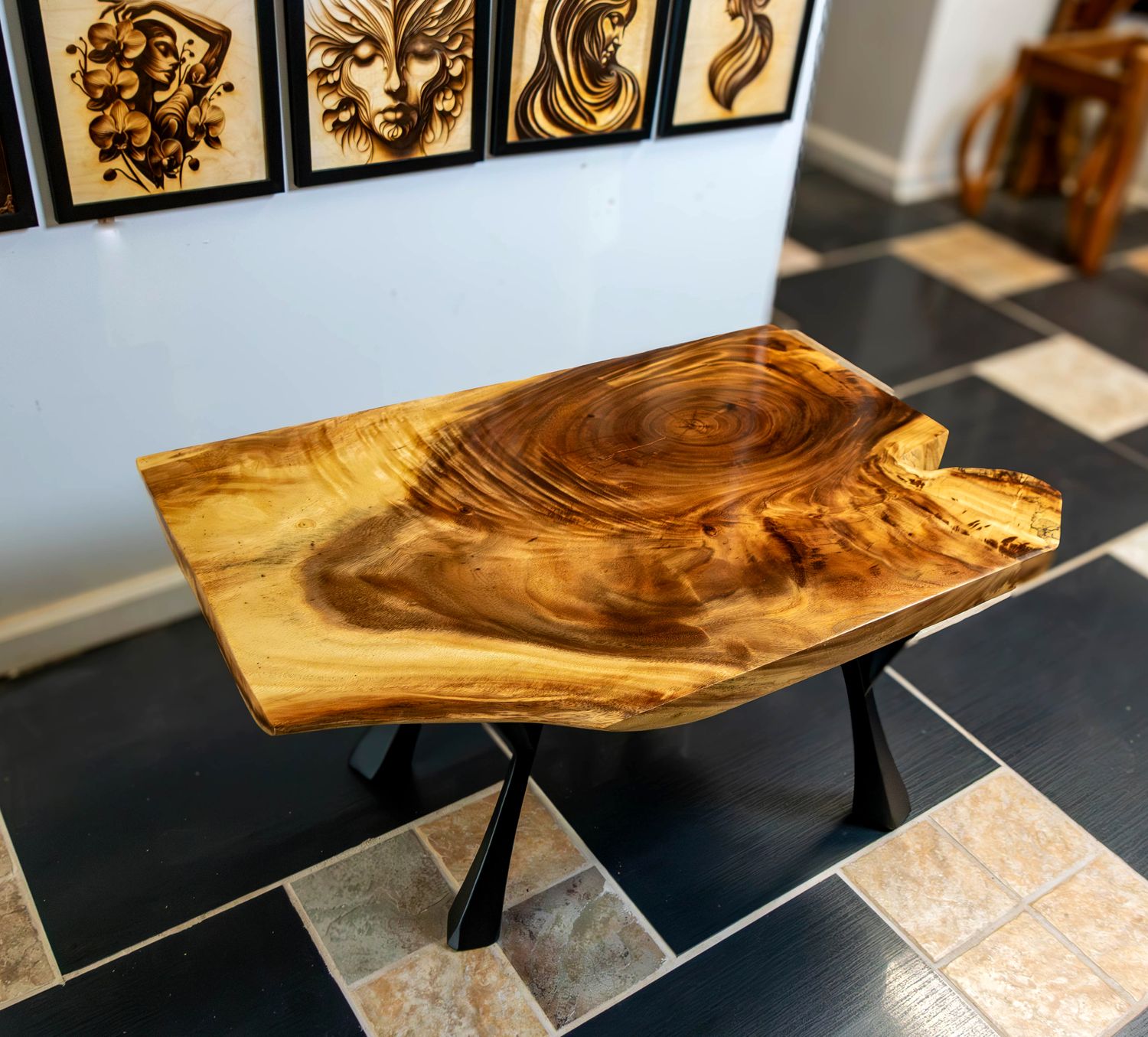 Stunning Monkey Pod Wood Coffee Table – Unique & Handcrafted Masterpiece!