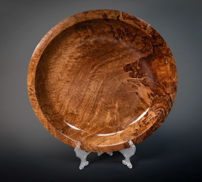 Handcrafted Wood turned Oak Burl Wooden Bowl Plate