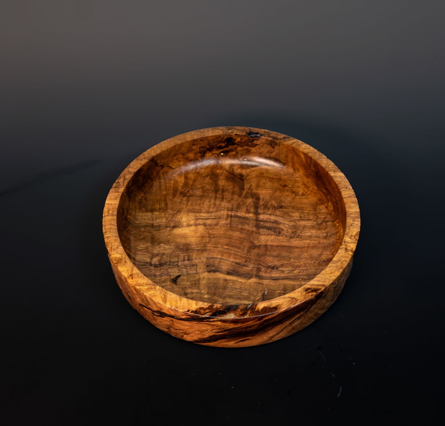 Handcrafted Wood turned Oak Burl Wooden Bowl Plate